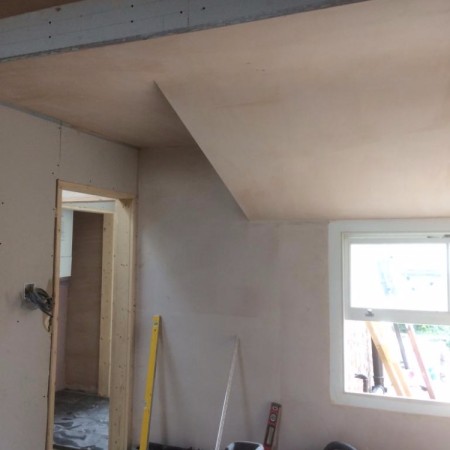 Internal work on a loft conversion including: plaster boarding, plastering, carpentry, painting & MDF inbuilt cupboards - North London